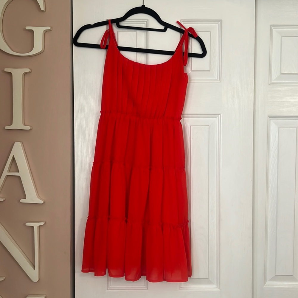 Red mini dress